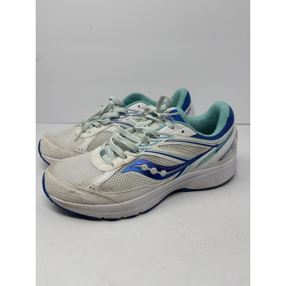 Saucony Cohesion 14 Women's Size 10 White Blue Running Shoes S10630-4